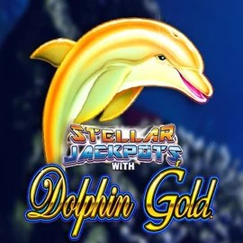 Dolphin Gold with Stellar Jackpots slot logo by Lightning Box Game at Spinbara Casino